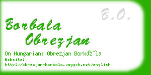 borbala obrezjan business card